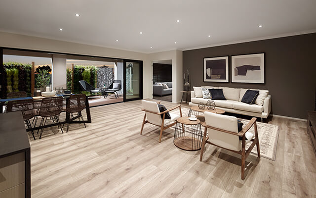 photo of the living area inside the Macedon Boardwalk home design